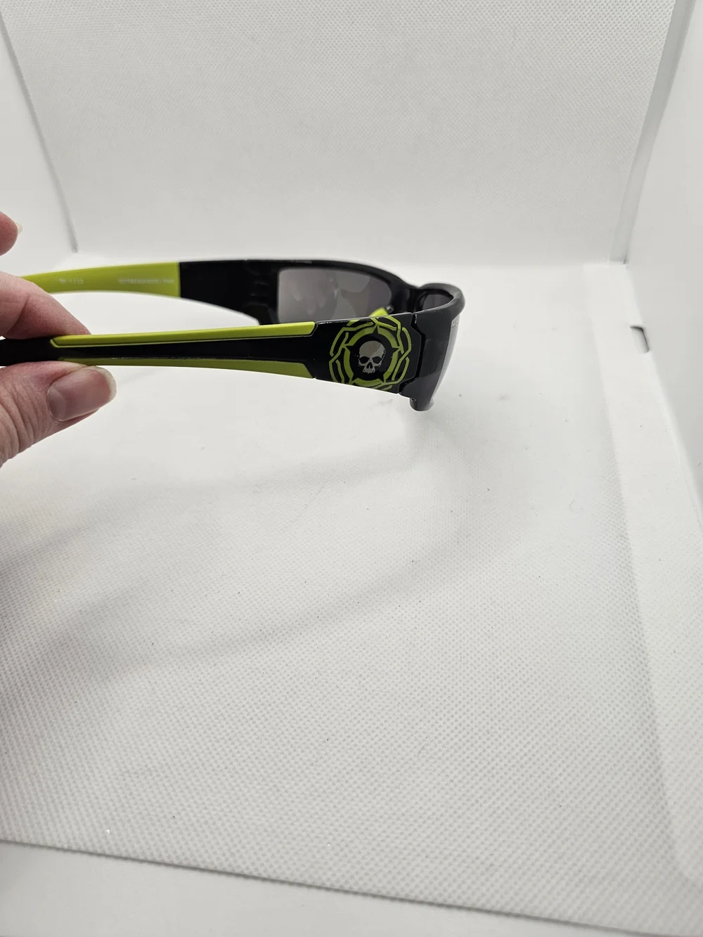 Men's Black and Lime Green Sport Sunglasses - Polarized Lens